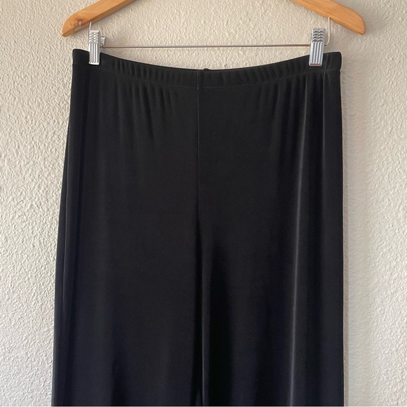 Citiknits Slinky Wide Leg Pull On Pants Women’s M Black Vintage Elastic Waist - Picture 3 of 12